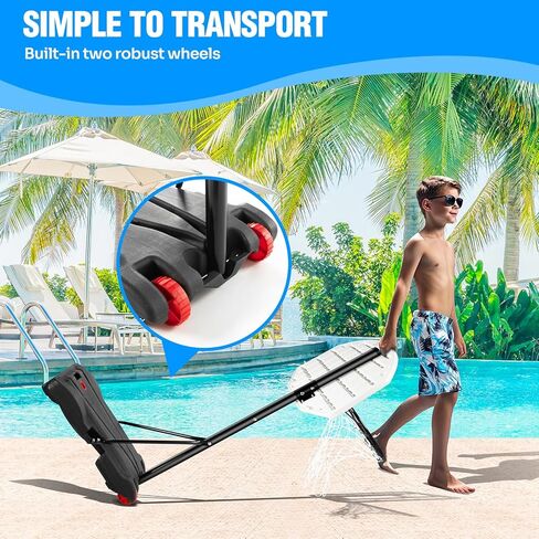 Pool Basketball Hoop 7- Height Adjustable Swimming Pool Basketball - Pool Accessories with LED Light, 2 Balls & Pump, Water Basketball Goals System, Portable Basketball Hoop in Kuwait