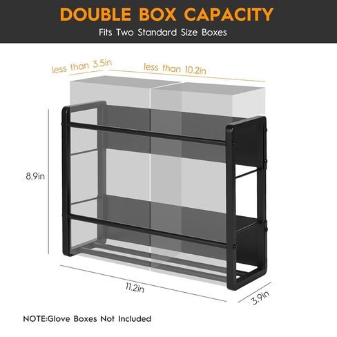 Magnetic Glove Holder for wall Mount,Holds Up to 2 Boxes,Wall & Refrigerator Mount,Metal Glove Box Holder Wall Mount for Rubber Latex Disposable Gloves Facial Tissue and Storag in Kuwait