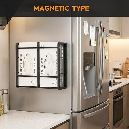 Magnetic Glove Holder for wall Mount,Holds Up to 2 Boxes,Wall & Refrigerator Mount,Metal Glove Box Holder Wall Mount for Rubber Latex Disposable Gloves Facial Tissue and Storag in Kuwait