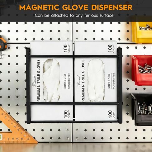 Magnetic Glove Holder for wall Mount,Holds Up to 2 Boxes,Wall & Refrigerator Mount,Metal Glove Box Holder Wall Mount for Rubber Latex Disposable Gloves Facial Tissue and Storag in Kuwait