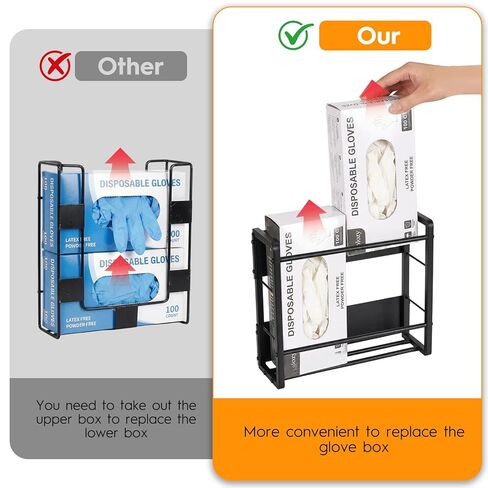 Magnetic Glove Holder for wall Mount,Holds Up to 2 Boxes,Wall & Refrigerator Mount,Metal Glove Box Holder Wall Mount for Rubber Latex Disposable Gloves Facial Tissue and Storag in Kuwait