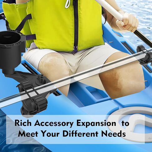 3011 Multifunctional Kayak Paddle Holder, Space-Saving Kayak Paddle Holder, Offset Paddle Holder Kayak Track Mount, Kayak Rail Accessories for Fishing in Saudi Arabia