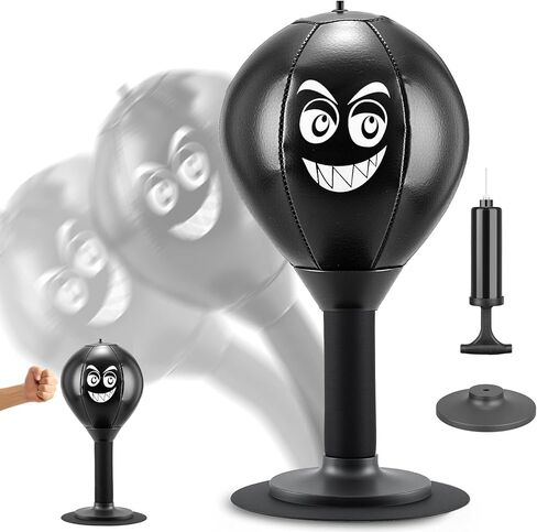 Desktop Punching Bag, Small Relaxing Punch Rage Bag Stress Relief with Upgraded Strong Suction Cup & All-Around Foam Protect Spring, Portable Tabletop Boxing Ball for Adult Youth Office Friends in Kuwait