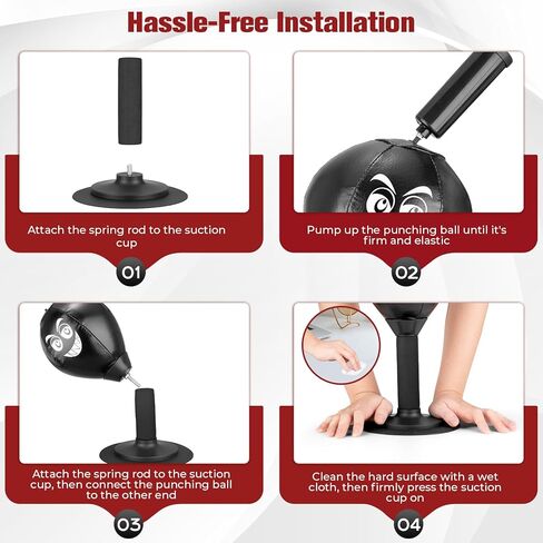 Desktop Punching Bag, Small Relaxing Punch Rage Bag Stress Relief with Upgraded Strong Suction Cup & All-Around Foam Protect Spring, Portable Tabletop Boxing Ball for Adult Youth Office Friends in Kuwait