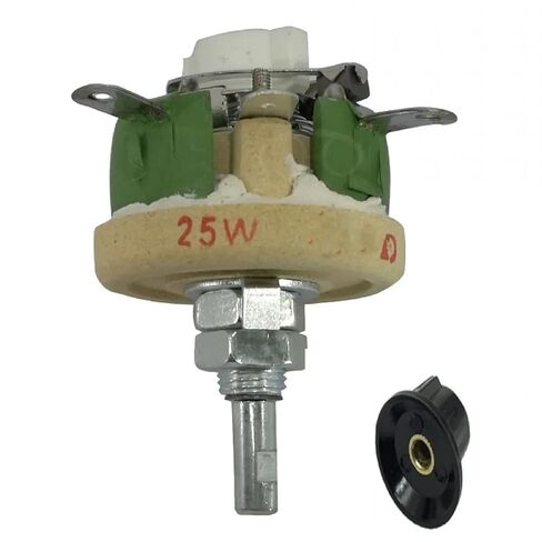High Power Wirewound Variable Resistor, 25W-500W Adjustable Disc Rheostat with Rotary Control Knob, Through Hole Mount, 5% Tolerance (200W-200R) in Kuwait
