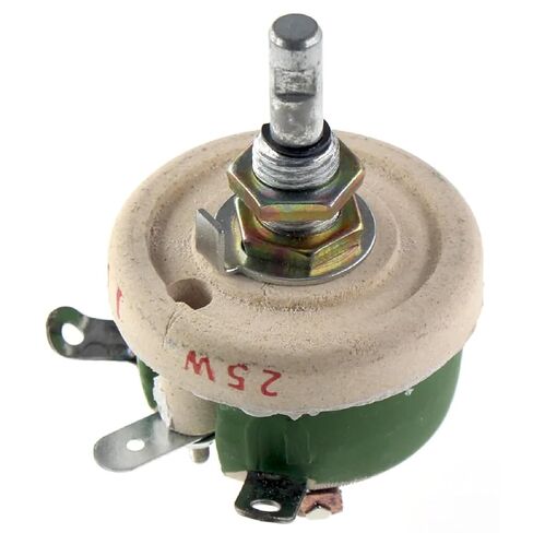 25W Wire Wound Rheostat, Rotary Variable Resistor, Disc Shape, Metal Alloy, 1% Accuracy, Through Hole Mount with Control Knob (1K) in Kuwait
