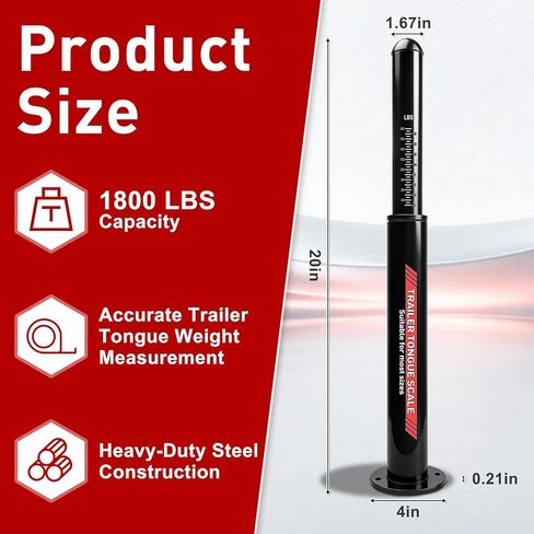 مقياس وزن لسان المقطورة RV، مقياس وزن وصلة السحب عالي التحمل يصل إلى 1800 رطل، قياس دقيق لحمل اللسان للمركبات الترفيهية ومقطورة السفر ومقطورة القارب، يضمن سحبًا آمنًا ومستقرًا in Kuwait