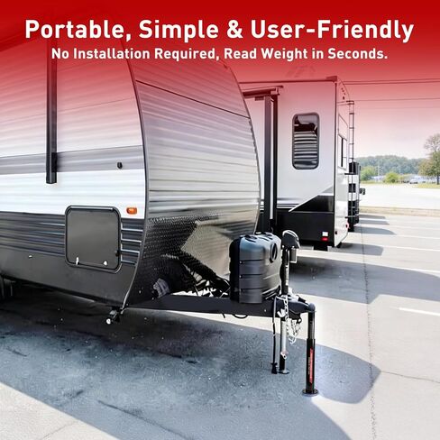 مقياس وزن لسان المقطورة RV، مقياس وزن وصلة السحب عالي التحمل يصل إلى 1800 رطل، قياس دقيق لحمل اللسان للمركبات الترفيهية ومقطورة السفر ومقطورة القارب، يضمن سحبًا آمنًا ومستقرًا in Kuwait