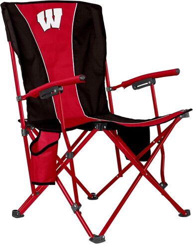 FANMATS NCAA Wisconsin Badgers Hard Arm Chair – Steel Frame with Double Layered Polyester | Team Color | Mesh Cup Holders in Saudi Arabia