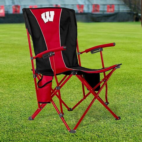 FANMATS NCAA Wisconsin Badgers Hard Arm Chair – Steel Frame with Double Layered Polyester | Team Color | Mesh Cup Holders in Saudi Arabia
