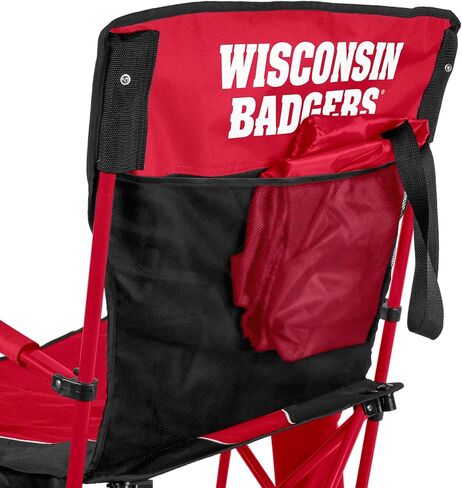 FANMATS NCAA Wisconsin Badgers Hard Arm Chair – Steel Frame with Double Layered Polyester | Team Color | Mesh Cup Holders in Saudi Arabia