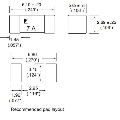 SMT SMD 1808 0451 2410 Fuse - Fast Acting Ceramic Surface Mount 2410 Fuse - 5 Pcs (5A) in Kuwait