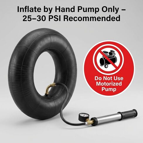 QWORK 4.10/3.50-4 Wheelbarrow Inner Tube, 4 Pack Replacement Inner Tubes, Bent Valve, for Lawn Movers, Hand Trucks in Saudi Arabia