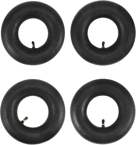 QWORK 4.10/3.50-4 Wheelbarrow Inner Tube, 4 Pack Replacement Inner Tubes, Bent Valve, for Lawn Movers, Hand Trucks in Saudi Arabia