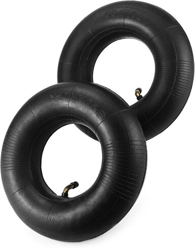 QWORK 4.10/3.50-4 Wheelbarrow Inner Tube, 4 Pack Replacement Inner Tubes, Bent Valve, for Lawn Movers, Hand Trucks in Saudi Arabia