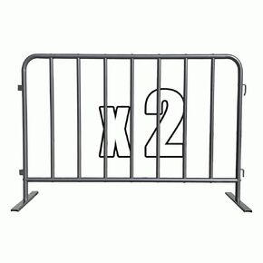 2-Pack 5 Feet Steel Crowd Control Barricades 60" W x 39" H Each, Bolt-Assembled, Flat Feet Portable Interlocking Barrier, Heavy Duty Steel Barricade Indoor/Outdoor (Grey) in Kuwait