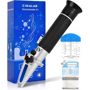 مقياس انكسار سائل التبريد المضاد للتجمد 4 في 1، مقياس انكسار سائل أد بلو AdBlue® مع ATC، جهاز اختبار مضاد التجمد للسيارات للإيثيلين جليكول، والبروبيلين جليكول، وسائل عادم الديزل، وحمض البطارية، وسائل غسيل الزجاج الأمامي in Kuwait