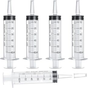 10 عبوات من المحاقن البلاستيكية للسائل سعة 60 مل - حقنة كبيرة بدون إبرة للسائل والقياس والمختبرات العلمية in Kuwait