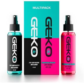 Geko Bubbletack Baseball and Softball Grip Spray Multipack with Geko 2 in 1 Grip Restore & Cleaner–Non Resin Grip Enhancing System for Bat Speed, Control and Exit Velocity-NOT for Athletic Tape in Kuwait