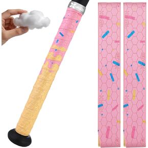 2/4 Pack Ice Cream Drip Baseball Bat Grip Tapes, 0.5mm/1.1mm/1.75mm Precut Pro Feel Batting Wrap for Baseball/Softball Bat Non-Slip Sweat Absorbent for Player Coach Game Training in Kuwait