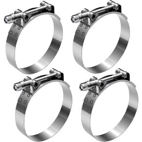 4 قطع 304 من الفولاذ المقاوم للصدأ T-Bolt خرطوم المشابك 81 مم - 89 مم نطاق قابل للتعديل لخرطوم 3.18 بوصة - 3.5 بوصة OD مشابك أنابيب المبرد المبرد لخراطيم تبريد السيليكون in Kuwait