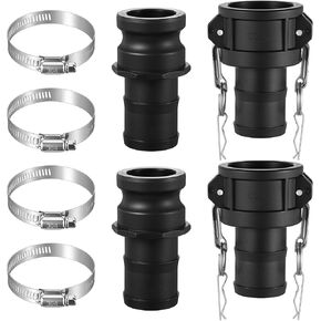 مجموعتان من تركيبات Camlock من النوع C&E مقاس 1 بوصة من مادة البولي بروبيلين ومجموعة أدوات تركيب خرطوم الأخدود تتضمن قفل كاميرا اقتران أنثى 1 بوصة، ومحول ذكر Camlock مقاس 1 بوصة، وحشية، ومشابك خرطوم للأغراض الصناعية in Kuwait