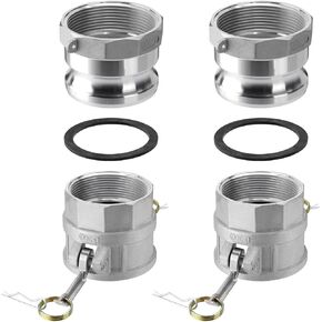 2 PCS Aluminum Camlock 3" Part D Cam and Groove Hose Fittings+2 PCS Type A Cam and Groove Hose Fitting with 2 pcs Gasket fitting (3") in Saudi Arabia