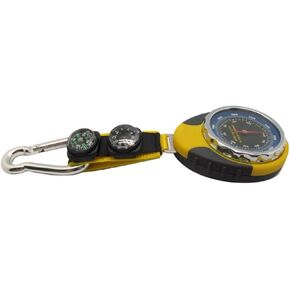 4-in-1 Altimeter Barometer for Outdoor Use, for Measures Altitude Weather with Thermometer, Rugged ABS Design, Yellow in Kuwait