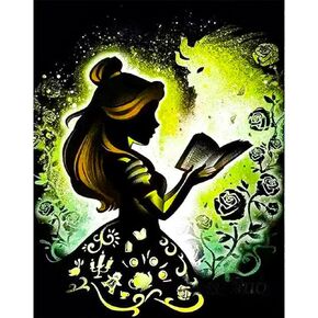 jylmood 2 حزم مجموعات الرسم الأميرة الماس للبالغين 5D مجموعات فن الماس للمبتدئين ، DIY الكامل الحفر الماس الراين مع إكسسوارات أدوات للديكور الجدار المنزل عيد الميلاد 12x16inch in Kuwait