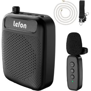 TRELC Wireless Voice Amplifier with Lavalier Microphone, Portable Rechargeable Clip On Megaphone Speaker Wireless Lapel Mic for Teachers, Noise Reduction/10W/2000mA, for Tour Guide, Outdoor (Black) in Kuwait