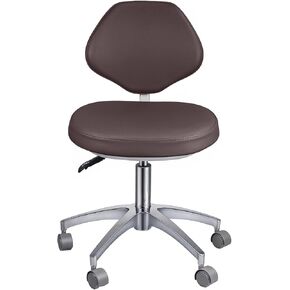 REEHUT Dental Medical Chair Adjustable Doctor's Stool Mobile Chair Micro Fiber Leather Brown in Kuwait