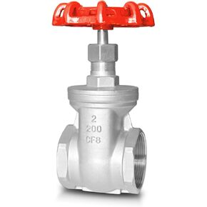 2" NPT Stainless Steel Gate Valve, Heavy Duty Female x Female Thread Manual Rotary Sluice Valve with Wheel Handle for Water, Oil, Gas, Industrial Plumbing, and HVAC Systems (2", DN50) in Kuwait