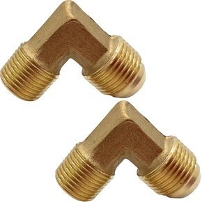 2PCS 90 Degree Elbow 1/2" Flare x 3/8" NPT Male Adapter Brass Fitting for Air Fuel Oil Line by CX WONDERLAND in Kuwait