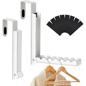 عبوتان من خطافات شماعات فوق الباب مع وسادات إضافية مضادة للانزلاق، رفوف معدنية لتجفيف الملابس قابلة للطي للغسيل، والنوم، ورف منظم مناشف المعطف المحمول لتوفير المساحة للسفر، وتخزين التعليق in Kuwait