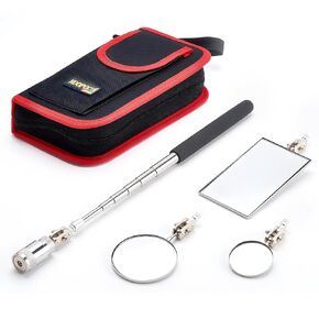 4 Pieces Telescoping Inspection Mirror Telescoping LED Lighted Flexible Inspection Mirror Mirror Inspection Tool for Checking Observing Vehicle Small Parts (Red) in Kuwait