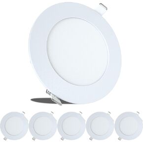 LeisureLED 5 Pack RV Boat Recessed Ceiling Light 450 Lumen Super Slim LED Panel Light DC 12V 4.75" 6W Full Aluminum Downlights, (Warm White) in Kuwait