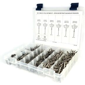 Stainless Steel Pop Rivet Assortment Kit with Backing Washers - 1201 Pieces in Saudi Arabia