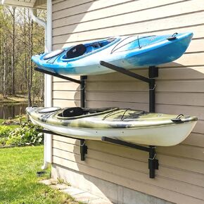 Freestanding Kayak Storage Rack, 2-Tier Heavy Duty Kayak Rack 200lbs Capacity, Kayak Holder for Garage Dock Shed, Indoor Outdoor Storage, Adjustable Kayak Stand for Kayak, SUP, Canoe, Paddle Board in Kuwait