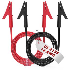 14 Gauge 2pcs/3.3Ft Alligator Clips Electrical with Wires UL3135, Heavy Duty Silicone Test Leads Set Jumper Wires Kit for Testing - EDGELEC in Kuwait