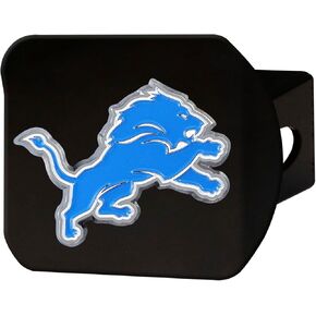 Detroit Lions NFL Black Metal Hitch Cover with 3D Colored Team Logo by FANMATS - Unique Team Logo Molded Design – Easy Installation on Truck, SUV, Car - Ideal Gift for Die Hard Football Fan in Kuwait