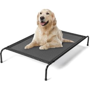 Outvita 43 Inch Elevated Dog Bed, Outdoor Cooling Raised Pet Cot, with Waterproof Textilene Mesh, Washable, Breathable, Alloy Steel Frame, Portable, Chew Proof, Indoor & Outdoor (Gray) in Saudi Arabia