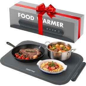 Food Warming Mat, Electric Food Warming Tray with 3 Adjustable Temperature, Fast Full Surface Heating Auto Shut-Off, Food Grade Silicone Food Warmer for Parties Buffet Countertop Home Travel (Gray) in Saudi Arabia