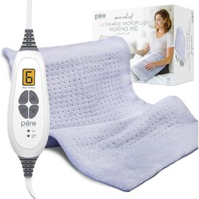 Pure Enrichment PureRelief Ultra-Wide Microplush Heating Pad - 20" x 24" XXL Size & 6 Heat Settings for Temporary Neck, Shoulder & Back Pain Relief - Moist Heat Option & Machine Washable (Periwinkle) in Kuwait