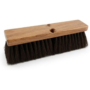 رأس مكنسة دفع من شعر الحصان النقي، 30.48 سم، كتلة خشبية شديدة التحمل مع فتحتين ملولبتين - تنظيف الغبار والحطام الناعم للاستخدام المنزلي أو الصناعي، شعيرات فاخرة فاخرة in Kuwait