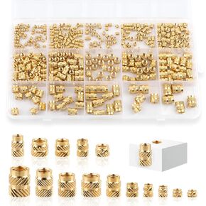 420 Pcs Threaded Inserts, M2 M2.5 M3 M4 M5 M6 Brass Heat Set Inserts for Plastic, Metric Knurled Nuts Insert Assortment Kit for 3D Printing Components in Saudi Arabia