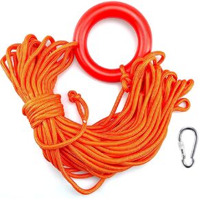 Water Floating Lifesaving Rope, 98.4FT Outdoor Professional Throwing Rescue Rope,Water Life Rope with Safety Snap Hoop and Floating Ring, Orange Water Floating Rope in Saudi Arabia