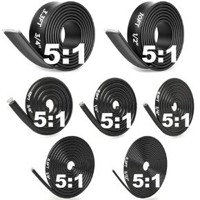 5:1 Heat Shrink Tubing Roll Kit, 5:1 Adhesive Lined, 7 Diameters, Total 54 Ft Marine Grade Dual Wall, Waterproof Electrical Wire Shrink Wrap Tubing – for Industrial & Automotive (Black) in Kuwait