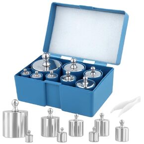 SEUNMUK 16 PCS 2000g Calibration Weights, Gram Scale-M2 Class 10g, 20g, 50g,100g, 200g, 500g Scale with Tweezers, Gram Weights Kit for Digital Balance Scale, Jewellery Scale in Kuwait