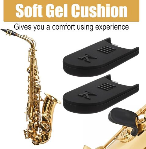2 Pcs Saxophone Thumb Rest, Silicone Clarinet Thumb Rest Cushion, Saxophone Thumbs Finger Rests Pad Finger Protector, Black Saxophones Accessories for Alto, Soprano Sax, Clarinet in Kuwait