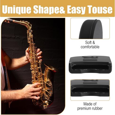 2 Pcs Saxophone Thumb Rest, Silicone Clarinet Thumb Rest Cushion, Saxophone Thumbs Finger Rests Pad Finger Protector, Black Saxophones Accessories for Alto, Soprano Sax, Clarinet in Kuwait